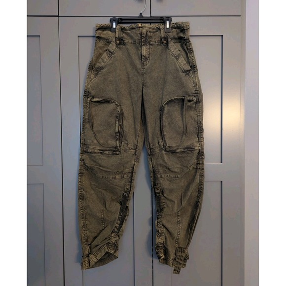 NWT Free People We The Free Can't Compare Slouch Pants Size S Army Green Grunge - Picture 4 of 13